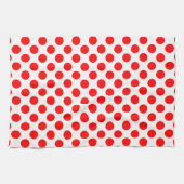 Rood op Witte Grote Grootte Polka Dots Theedoek (Horizontaal)