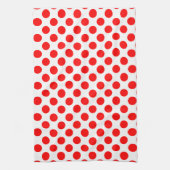 Rood op Witte Grote Grootte Polka Dots Theedoek (Verticaal)