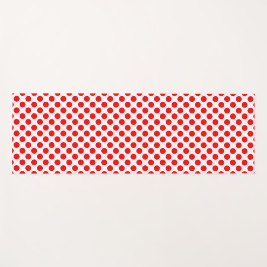 Rood op Witte Grote Grootte Polka Dots Yogamat (Voorkant (horizontaal))