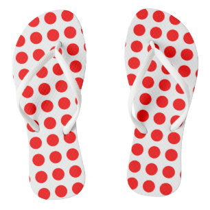 Rood op witte grote horizontale stippen teenslippers