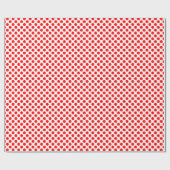 Rood op Witte Kleine Grootte Polka Dots Cadeaupapier (Vlak)