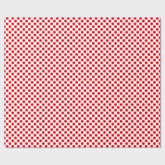 Rood op Witte Kleine Grootte Polka Dots Cadeaupapier (Vlak)