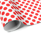 Rood op Witte Kleine Grootte Polka Dots Cadeaupapier (Rol Hoek)