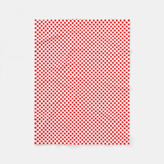 Rood op Witte Kleine Grootte Polka Dots Fleece Deken (Voorkant)