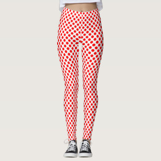 Rood op Witte Kleine Grootte Polka Dots Leggings