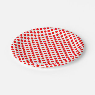 Rood op witte middelgrote grootte polka stippen papieren bordje