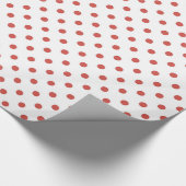 Rood op witte pooldots cadeaupapier (Hoek)