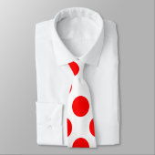 Rood op Witte Reuzengrootte Polka Dots Stropdas (Gebonden)