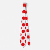 Rood op Witte Reuzengrootte Polka Dots Stropdas (Voorkant)