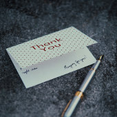 Rood op witte stippen bedankkaart