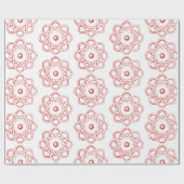 Rood op witte symbolen cadeaupapier (Vlak)