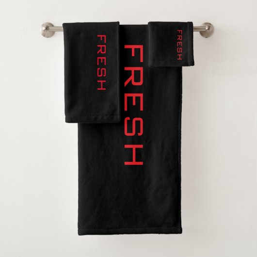 Rood op zwart FRESH Bad Handdoek (Insitu)