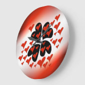 Rood op zwart hart grote klok (Hoek)