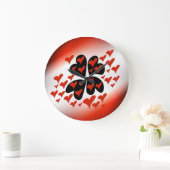 Rood op zwart hart grote klok (Huis)