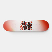 Rood op zwarte hartskateboard persoonlijk skateboard (Horizontaal)