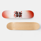 Rood op zwarte hartskateboard persoonlijk skateboard (Horizontaal)