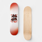 Rood op zwarte hartskateboard persoonlijk skateboard (Voorkant)