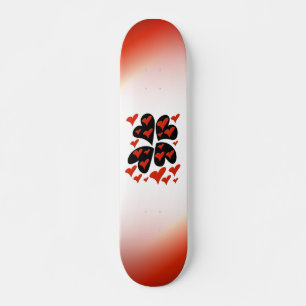 Rood op zwarte hartskateboard persoonlijk skateboard