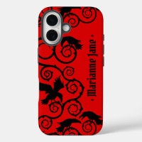 Rood op zwarte heks Gothic Victoriaans Raven Gothi