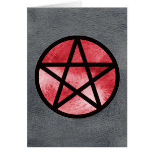 Rood op zwarte Pentacle-kaart