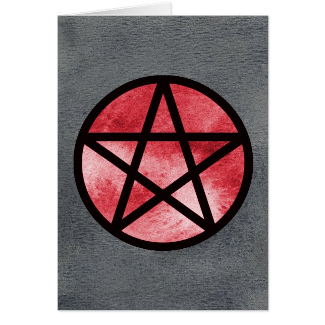 Rood op zwarte Pentacle-kaart (Voorkant)