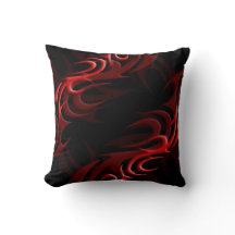 Rood op zwarte "roke" Pillow