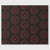 Rood op zwarte symbolen cadeaupapier (Vlak)