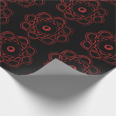 Rood op zwarte symbolen cadeaupapier (Hoek)