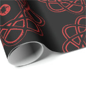 Rood op zwarte symbolen cadeaupapier (Rol Hoek)