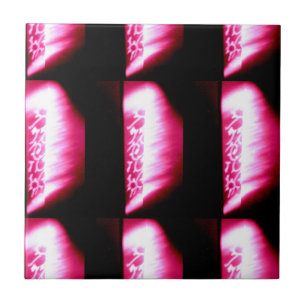 rood op zwarte tegel tegeltje