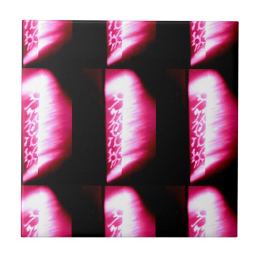 rood op zwarte tegel tegeltje (Voorkant)