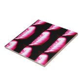 rood op zwarte tegel tegeltje (Zijkant)