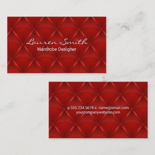 Rood opgerolde achtergrond visitekaartje (Voorkant / Achterkant)