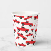 Rood ophaaltransport vrachtwagens Birthday Papieren Bekers (Links)