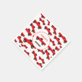 Rood ophaaltransport vrachtwagens Birthday Servet (Hoek)