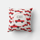 Rood ophaaltransport vrachtwagens naam kussen (Achterkant)