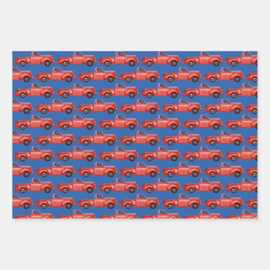 Rood ophalen vrachtwagen en Cadeau Inpakpapier Vel (Voorkant 2)