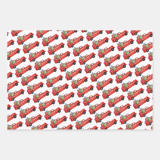 Rood ophalen vrachtwagen en Cadeau Inpakpapier Vel (Voorkant)