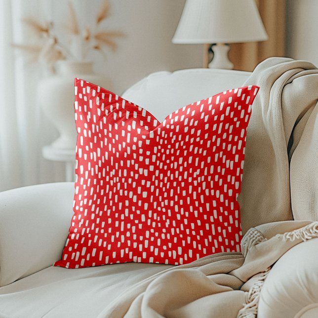 Rood, opvallend helder kussen (Red Dashingly Bright Throw Pillow)