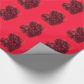 Rood opvulpapier dat op de Sterrennacht loopt Cadeaupapier (Hoek)