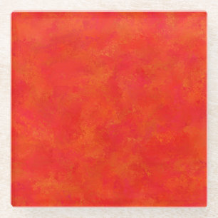 Rood Oranje Abstract Patroon Glazen Onderzetter