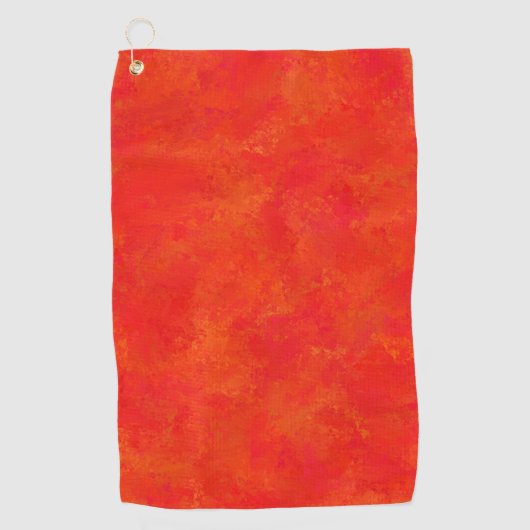 Rood Oranje Abstract Patroon Golfhanddoek (Voorkant)