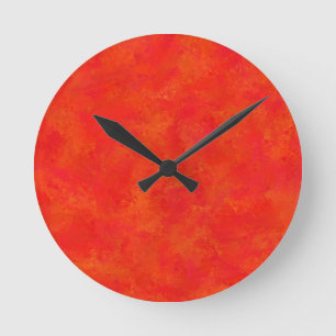 Rood Oranje Abstract Patroon Ronde Klok