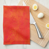Rood Oranje Abstract Patroon Theedoek (Quarter Fold)