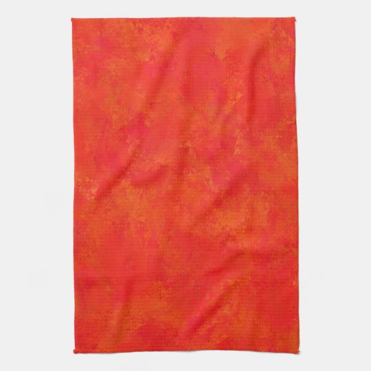Rood Oranje Abstract Patroon Theedoek (Verticaal)