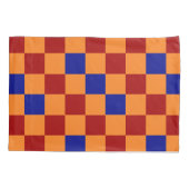 Rood Oranje Blauw Geruit Patroon Ontwerp Kussensloop (Achterkant-Links)