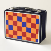 Rood Oranje Blauw Geruit Patroonontwerp  (Achterkant)