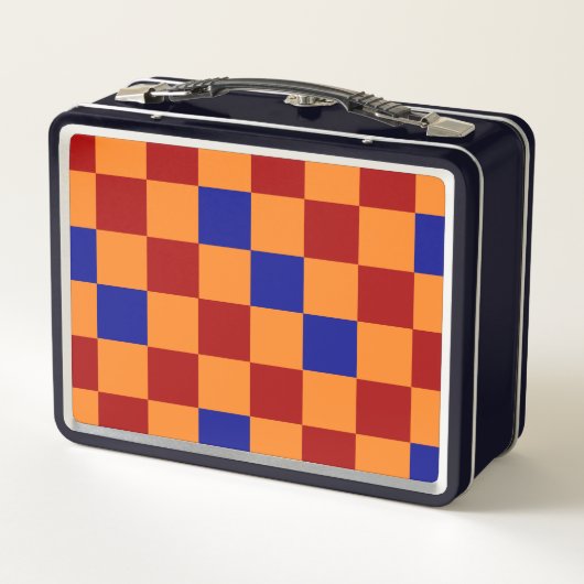 Rood Oranje Blauw Geruit Patroonontwerp (Achterkant)