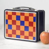 Rood Oranje Blauw Geruit Patroonontwerp  (In situ)