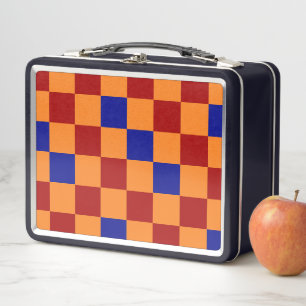 Rood Oranje Blauw Geruit Patroonontwerp 